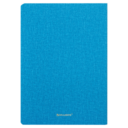 Тетрадь 60 л. в точку обложка кожзам под рогожку, сшивка, B5 (179х250мм), ГОЛУБОЙ, BRAUBERG BRIGHT, 403849 - Тетради более 60 листов