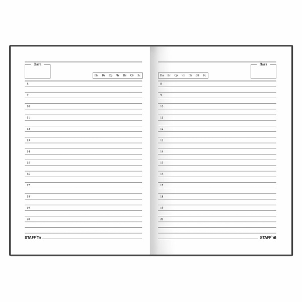 Ежедневник недатированный А5 (145х215 мм), ламинированная обложка с фольгой, 128 л., STAFF, "Silver", 113526 - Ежедневники с твердой обложкой