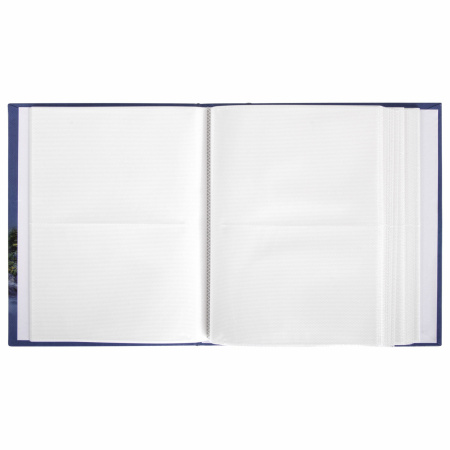 Фотоальбом BRAUBERG на 200 фотографий 10х15 см, твердая обложка, "Горный пейзаж", синий, 390669 - Фотоальбомы