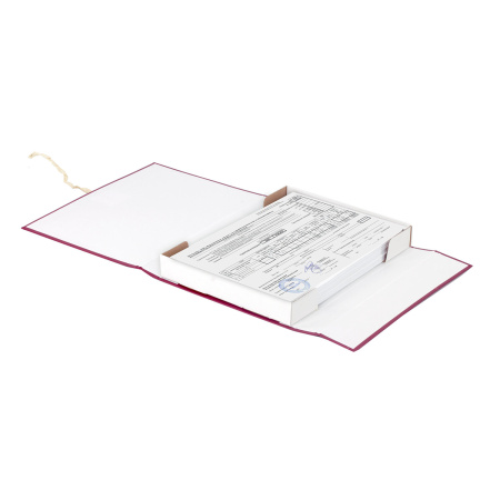 Короб архивный А4 (240х330 мм), 35 мм, 2 завязки, бумвинил, до 300 листов, бордовый, BRAUBERG, 122037 - Короба архивные