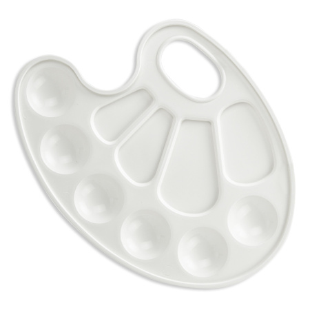 Палитра для рисования BRAUBERG KIDS, белая, овальная, 10 ячеек, 192353 - Аксессуары для рисования