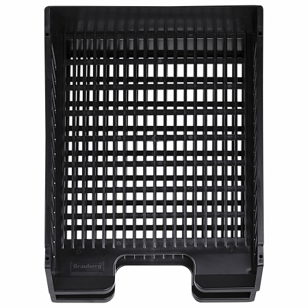 Лотки горизонтальные для бумаг, НАБОР 2 шт. (358х272х177,5 мм), сетчатые, черные, BRAUBERG-MAXI, 231360 - Лотки горизонтальные (поддоны)