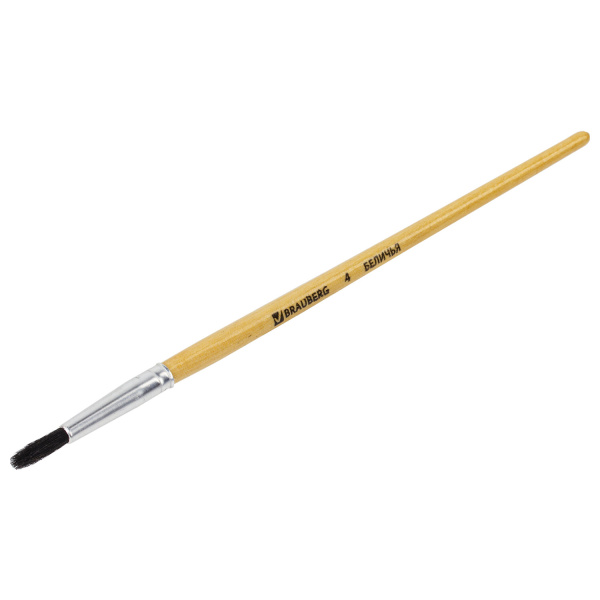 Кисть BRAUBERG, белка, круглая, № 4, 200181 - Кисти для рисования