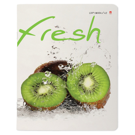 Тетрадь А5 48 л. АЛЬТ скоба, клетка, глянцевый лак, "Фрукты New" (5 видов), 7-48-544 - Тетради 40-48 листов