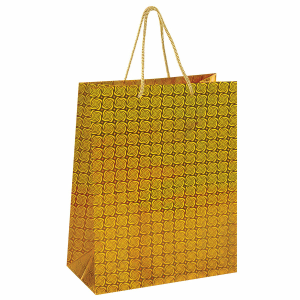Пакеты подарочные 26x12,7x32,4 см, ЗОЛОТАЯ СКАЗКА голография, ассорти, 10 штук - Подарочные пакеты
