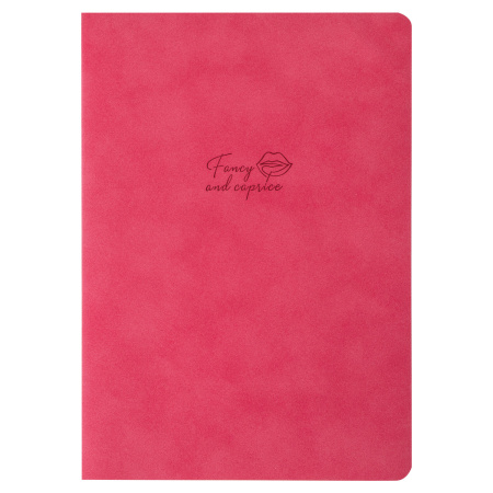 Тетрадь-скетчбук 48 л. обложка кожзам под замшу, сшивка, A5 (147х210мм), 70 г/м2, КОРАЛЛОВЫЙ, BRAUBERG CAPRISE, 403861 - Тетради 40-48 листов