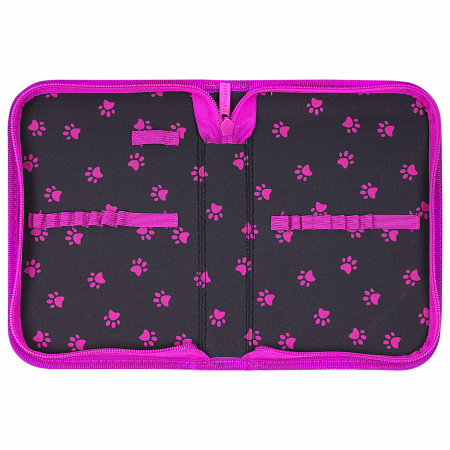 Пенал BRAUBERG, 1 отделение, полиэстер, 21х14 см, "Black Cat", 271529 - Пеналы каркасные