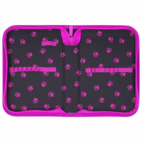 Пенал BRAUBERG, 1 отделение, полиэстер, 21х14 см, "Black Cat", 271529 - Пеналы каркасные