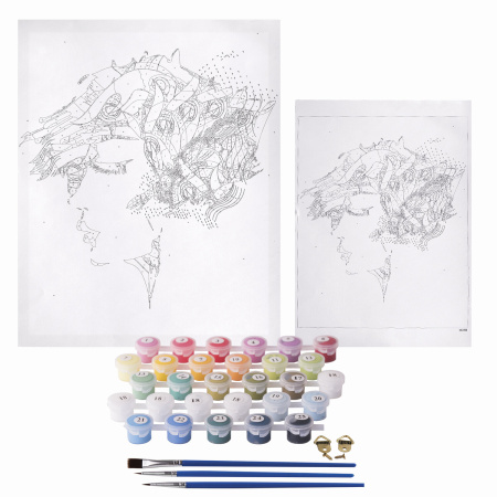 Картина по номерам 40х50 см, ОСТРОВ СОКРОВИЩ "Строгий профиль", на подрамнике, акрил, кисти, 663358 - Картины по номерам