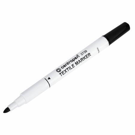 Маркер для ткани ЧЕРНЫЙ CENTROPEN "Textile Marker", круглый наконечник, 1,8 мм, 2739, 5 2739 9212 - Маркеры для хобби