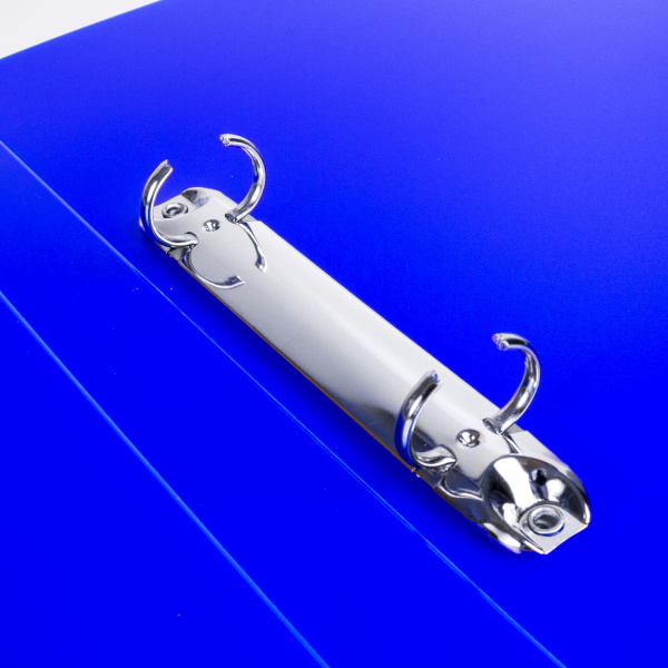 Папка на 2 кольцах BRAUBERG "Neon", 25 мм, внутренний карман, неоновая, синяя, до 170 листов, 0,7 мм, 227459 - Папки на кольцах
