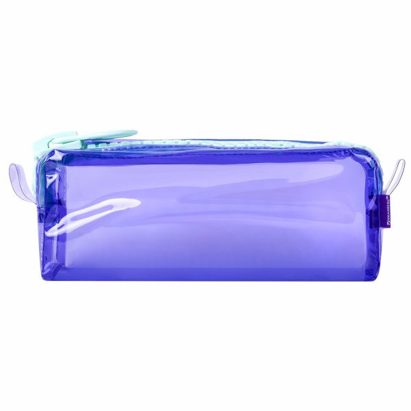 Пенал BRAUBERG с объемной "тракторной" молнией, 1 отделение, ПВХ, 22х8х6,5 см, "Contrast mint", 271565 - Пеналы мягкие