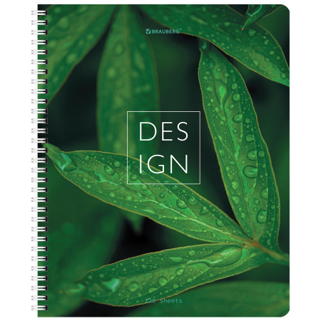 Тетрадь А5 120 л. BRAUBERG, гребень, клетка, глянцевая ламинация, "Растения" (4 вида в спайке), 404448 - Тетради более 60 листов