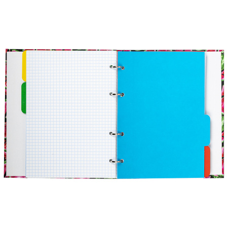 Тетрадь на кольцах А5 (175х215 мм), 120 листов, твердый картон, клетка, с разделителями, BRAUBERG, Juicy, 404089 - Тетради на кольцах и сменные блоки к ним