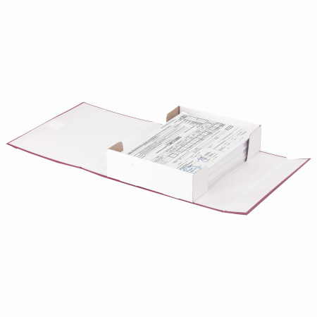 Короб архивный А4 (240х330 мм), 70 мм, 2 завязки, бумвинил, до 600 листов, бордовый, BRAUBERG, 122036 - Короба архивные