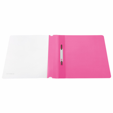 Скоросшиватель пластиковый BRAUBERG, А4, 130/180 мкм, розовый, 228672 - Папки-скоросшиватели мягкие