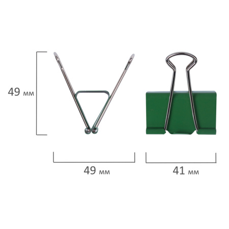 Зажимы для бумаг ОФИСМАГ, КОМПЛЕКТ 12 шт., 41 мм, на 200 листов, цветные, картонная коробка, 226766 - Зажимы для бумаг