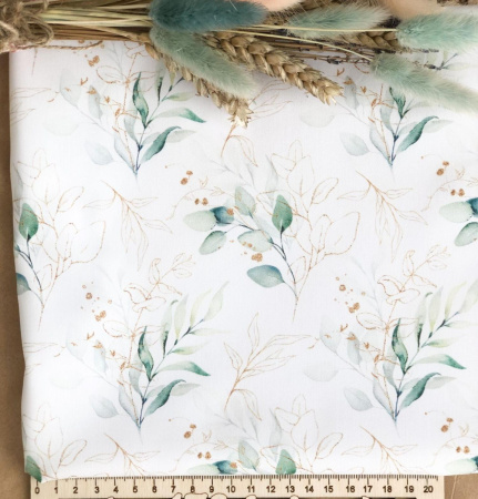 Ткань для рукоделия "Зелень" 30*80 см. 100% хлопок, плотность 140 г/м2