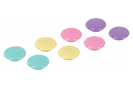 Магниты 30 мм, НАБОР 8 шт., BRAUBERG "PASTEL", блистер, 272518 - Наборы канцелярских мелочей