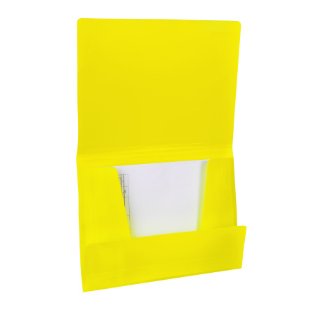 Папка на резинках BRAUBERG "Neon", неоновая, желтая, до 300 листов, 0,5 мм, 227461 - Папки на резинках пластиковые