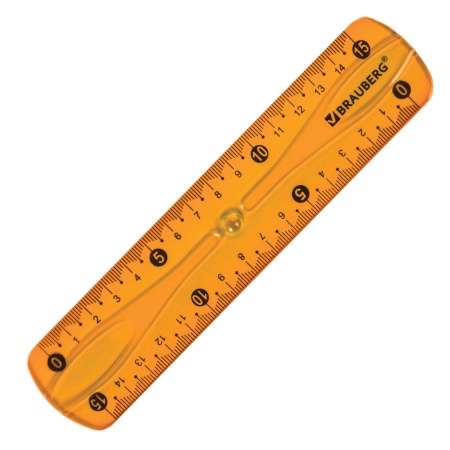Линейка 15 см гибкая BRAUBERG "FLEX", пластиковая, ассорти, европодвес, 210673 - Линейки