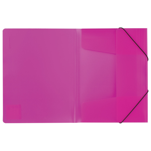 Папка на резинках BRAUBERG "Neon", неоновая, розовая, до 300 листов, 0,5 мм, 227462 - Папки на резинках пластиковые