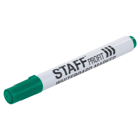 Маркер стираемый для белой доски ЗЕЛЕНЫЙ, STAFF "Profit" WBM-644, 2,5 мм, 151647 - Маркеры для досок
