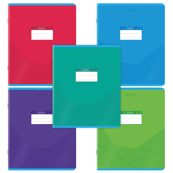 Тетрадь А5, 48 л., BRAUBERG, скоба, клетка, выборочный лак, "Классика", 1 шт, 404344 - Тетради 40-48 листов