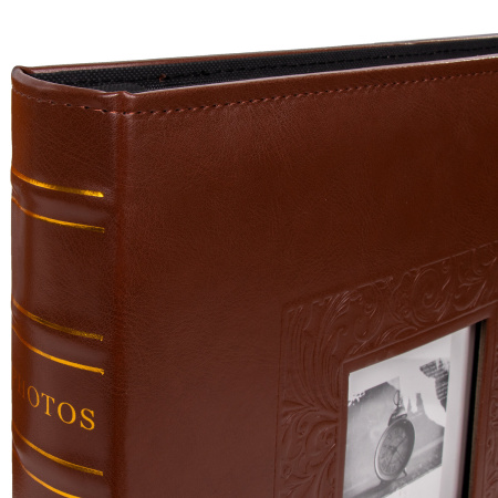 Фотоальбом BRAUBERG "Smooth brown" на 500 фото 10х15 см, под гладкую кожу, коричневый, 391177 - Фотоальбомы