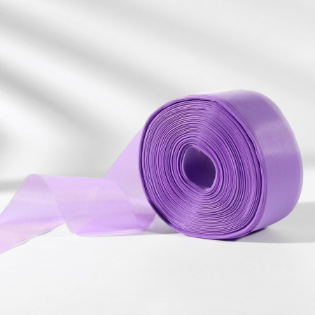 Декоративная капроновая лента, цвет сиреневый, ширина 5 см