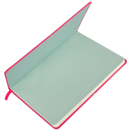 Блокнот А5 (148x218 мм), BRAUBERG "Metropolis X", под кожу, 80 л., резинка, клетка, малиновый, 111034 - Бизнес-блокноты и бизнес-тетради