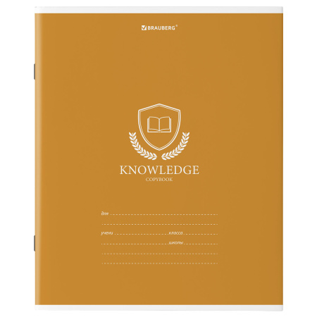 Тетрадь 18 л. BRAUBERG линия, обложка картон, "ОДНОТОННЫЙ С ЭМБЛЕМОЙ", 106483 - Тетради 12-24 листов