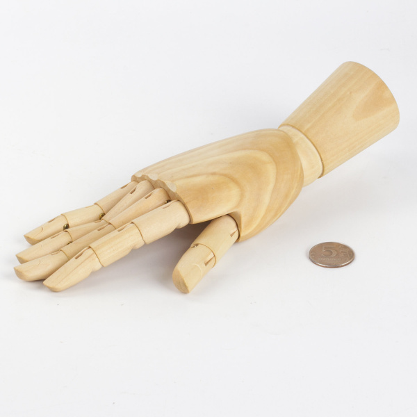 Манекен художественный BRAUBERG ART CLASSIC "РУКА", высота 25 см., женская правая, дерево, 191299 - Манекены