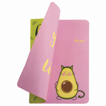 Тетрадь 40 л. в клетку обложка SoftTouch, бежевая бумага 70 г/м2, сшивка, А5 (147х210 мм), МИЛЫЕ АВОКАДО, BRAUBERG, 403770 - Тетради 40-48 листов