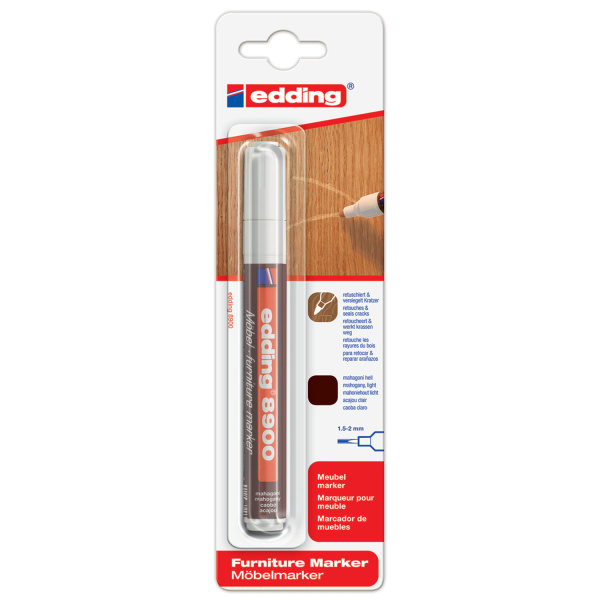 Маркер лаковый для мебели EDDING 8900, 1,5-2 мм, МАХАГОН, нитро-основа, E-8900/612 - Маркеры и воск для реставрации мебели