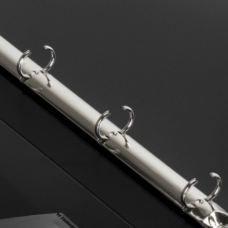 Папка на 4 кольцах, ширина 25 мм, BRAUBERG EXTRA, до 170 листов, ЧЕРНАЯ, 0,7 мм, 270482 - Папки на кольцах