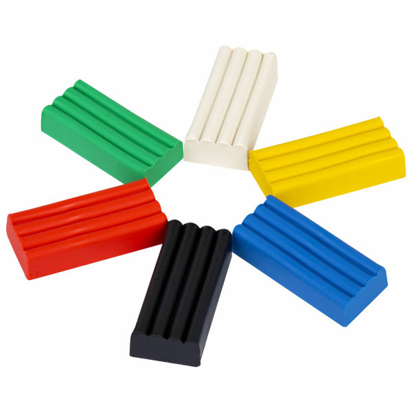 Пластилин классический ПИФАГОР "Веселая такса", 6 цветов, 90 г, СО СТЕКОМ, 106674 - Пластилин