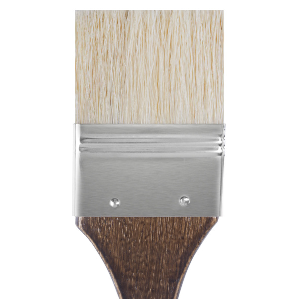 Кисть художественная профессиональная BRAUBERG ART CLASSIC, щетина, флейц, № 50, короткая ручка, 200746 - Кисти художественные из натурального волоса