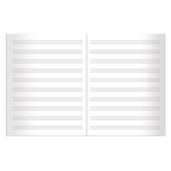 Тетрадь для нот А4, 8 л., обложка мелованный картон, вертикальная, на скобе, BRAUBERG, "Зверята", 125414 - Тетради для нот