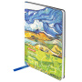Блокнот А5 (143x210 мм), BRAUBERG VISTA "Van Gogh", под кожу, гибкий, срез фольга, 80 л., 112059 - Бизнес-блокноты и бизнес-тетради
