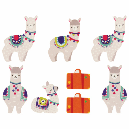 Наклейки из EVA "Ламы и кактус", 24 штуки, ассорти, ЮНЛАНДИЯ, 662687 - Наклейки