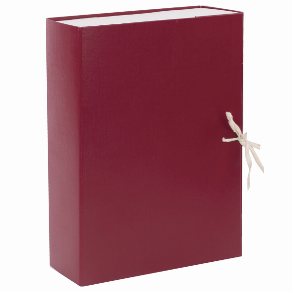 Короб архивный А4 (240х330 мм), 100 мм, 2 завязки, бумвинил, до 900 листов, бордовый, BRAUBERG, 122805 - Короба архивные