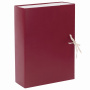 Короб архивный А4 (240х330 мм), 100 мм, 2 завязки, бумвинил, до 900 листов, бордовый, BRAUBERG, 122805 - Короба архивные