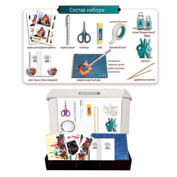 Набор папертоль “Девушка в бабочках” - Папертоль