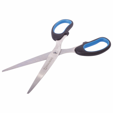 Ножницы BRAUBERG "Classic+", 185 мм, черно-синие, классической формы, резиновые вставки, 236448 - Ножницы универсальные