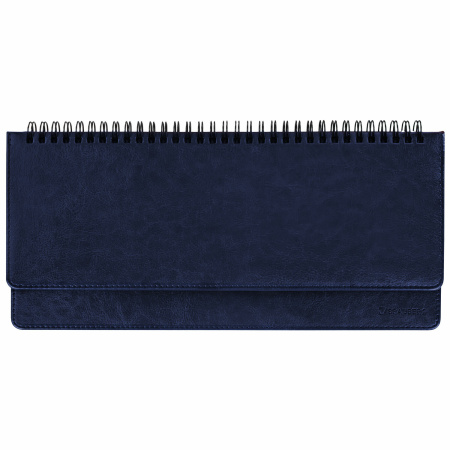 Планинг настольный недатированный (305x140 мм) BRAUBERG "Imperial", кожзам, 60 л., синий, 11169, 111694 - Планинги