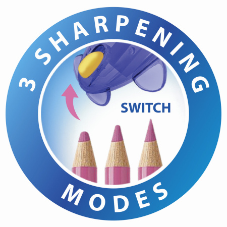 Точилка BRAUBERG "JET", 3 угла заточки, пластиковая с контейнером, ассорти, 223591 - Точилки ручные