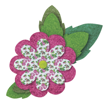 Цветной фетр для творчества, А4, ОСТРОВ СОКРОВИЩ, с рисунком, 5 листов, 5 цветов, толщина 2 мм, "Цветочек", 660651 - Фетр