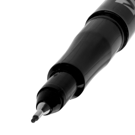 Маркер перманентный BRAUBERG "Super Slim", ЧЕРНЫЙ, тонкий металлический наконечник 0,8 мм, 151632 - Маркеры перманентные