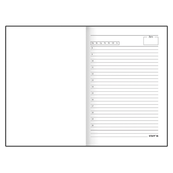 Ежедневник недатированный А5 (145х215 мм), ламинированная обложка с фольгой, 128 л., STAFF, "Starry", 113525 - Ежедневники с твердой обложкой